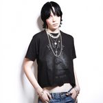 black eye tee on model