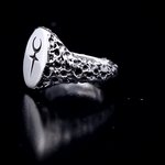 Lilith Lunar Signet Ring - Sterling Silver Moon Goddess Signet Ring