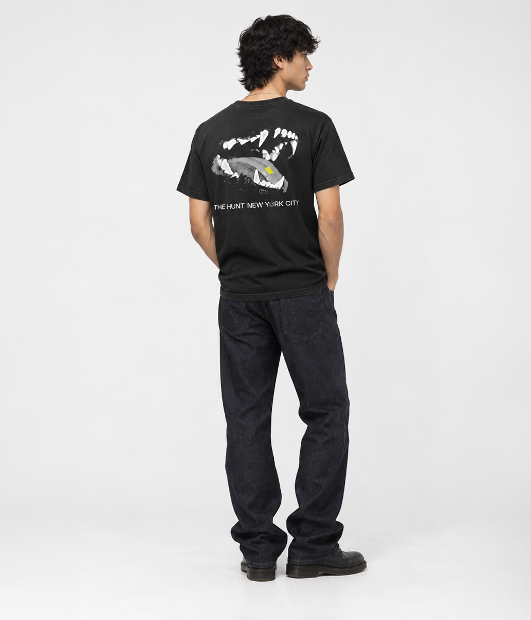 lsd dog tee shirt on model
