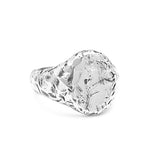 Clear crystal ring on a white background