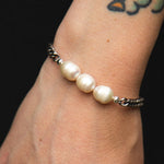 PEARL CURB CHAIN BRACELET