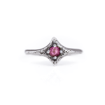 Pink Sapphire Pixie Ring - Sterling Silver Delicate Fairy Ring