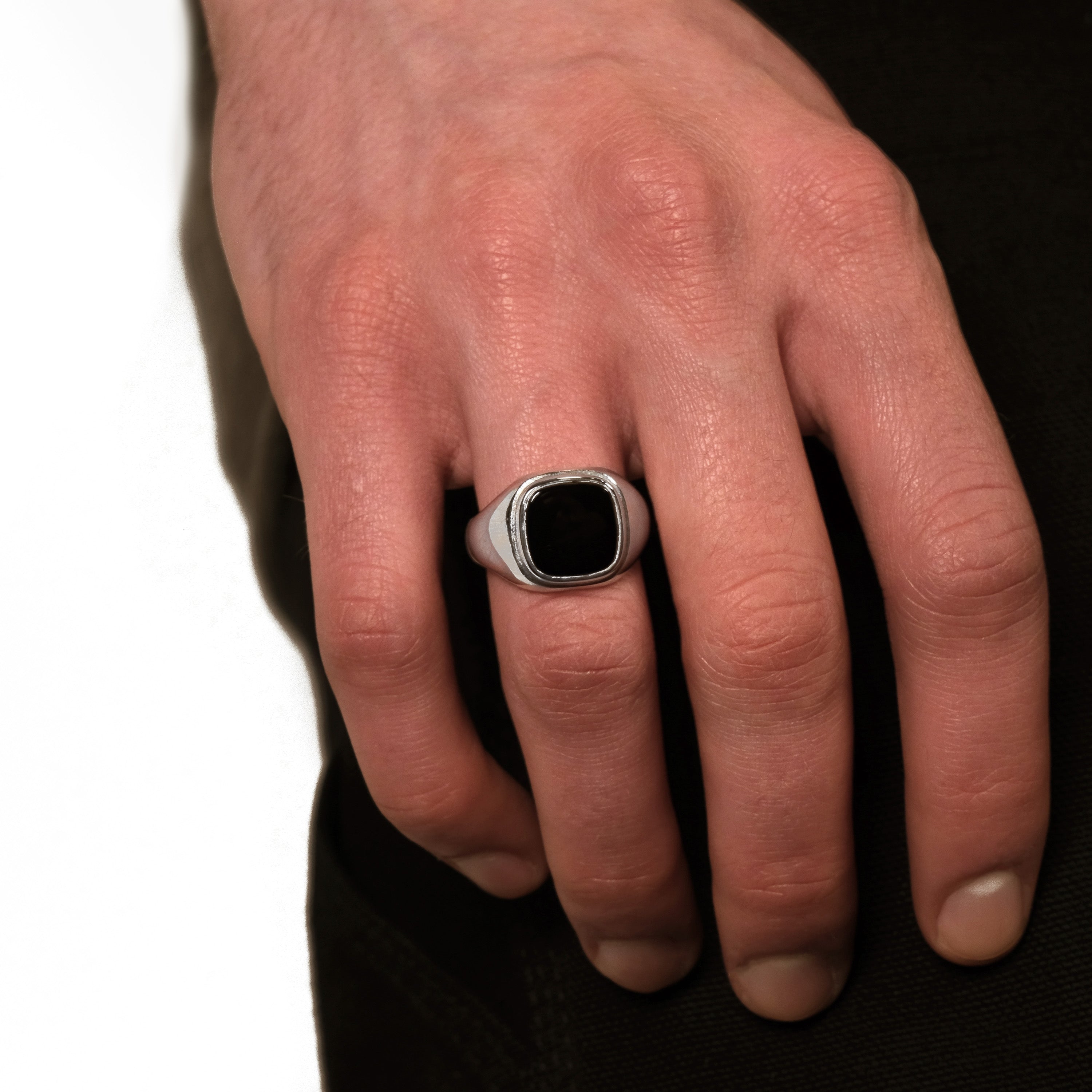 Cushion Onyx Signet Ring - The Hunt