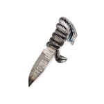 Glass Handle And Damascus Steel Letter-opener With Stand - The Hunt