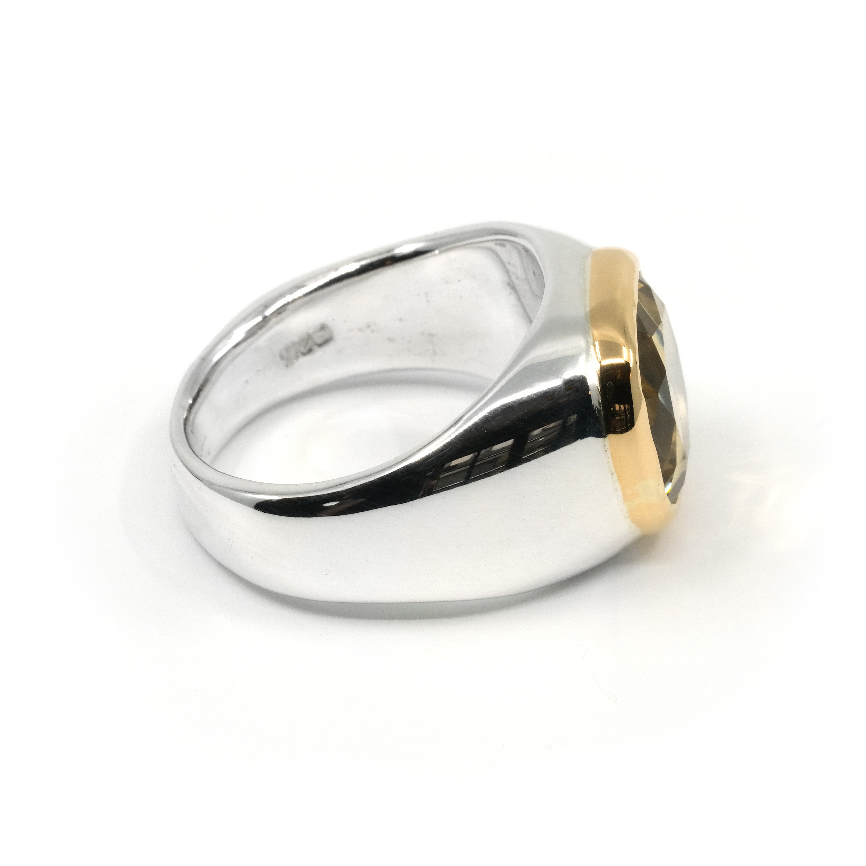 Gold Bezel Smokey Quartz Ring - The Hunt