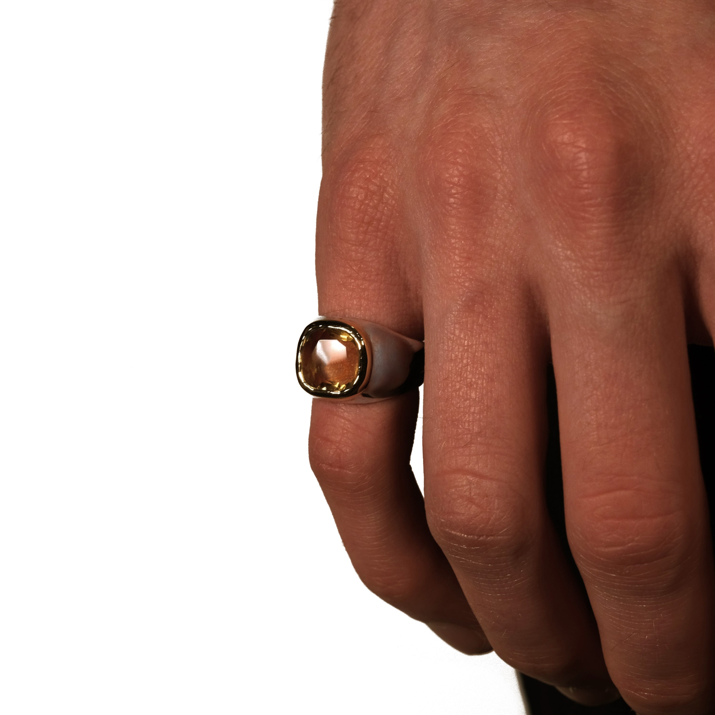 Gold Bezel Smokey Quartz Ring - The Hunt