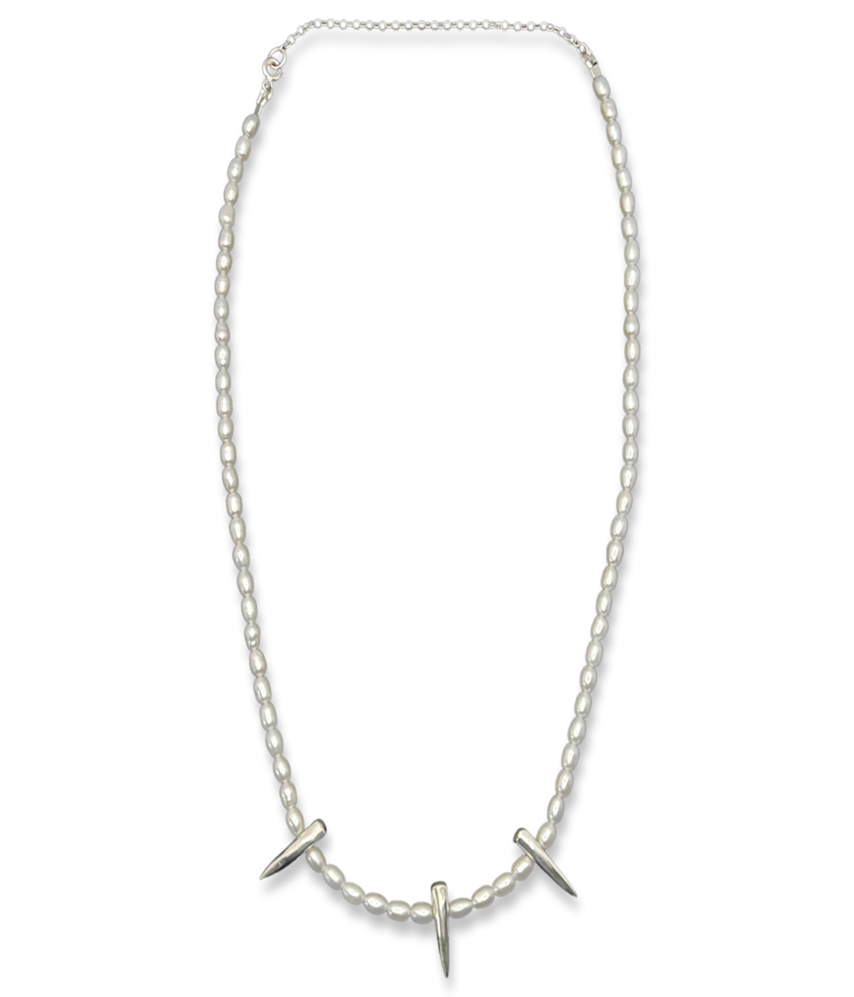 Spike Pearl Necklace _ Thehunt